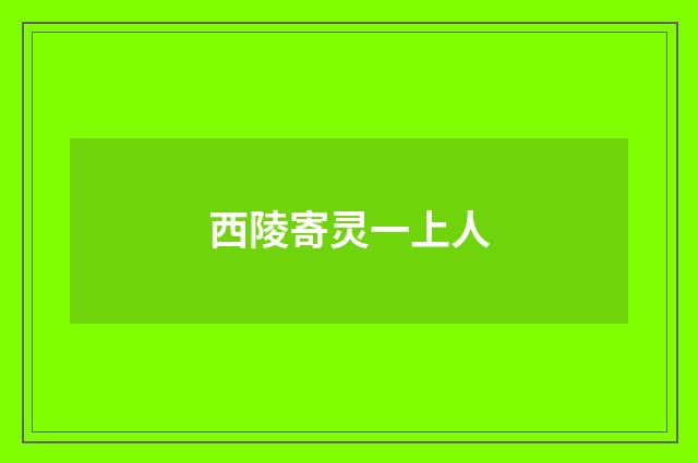 西陵寄灵一上人