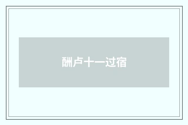 酬卢十一过宿