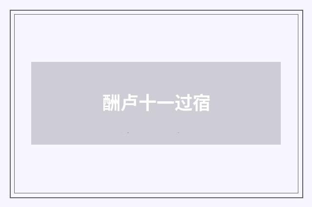 酬卢十一过宿