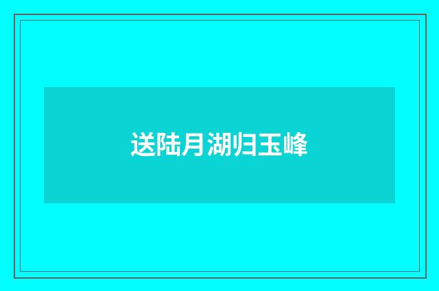 送陆月湖归玉峰