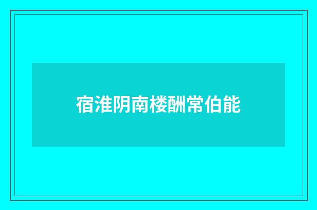 宿淮阴南楼酬常伯能