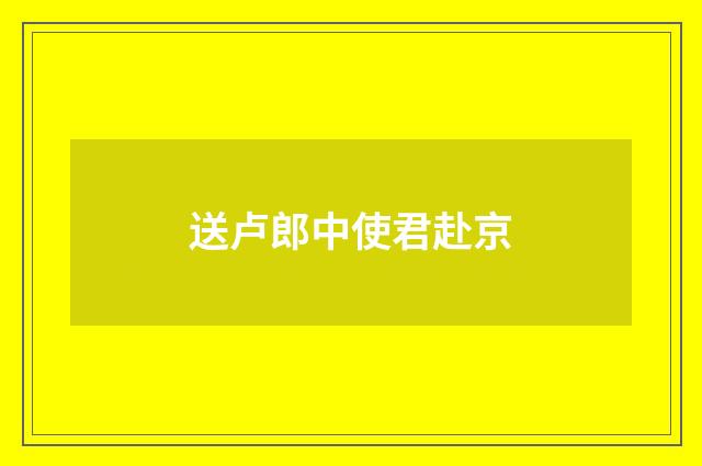 送卢郎中使君赴京