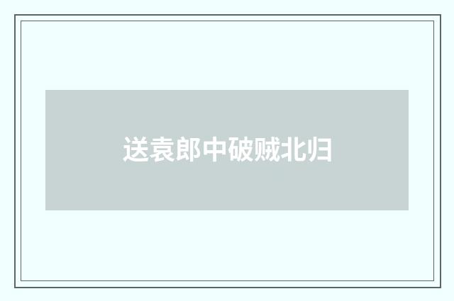 送袁郎中破贼北归