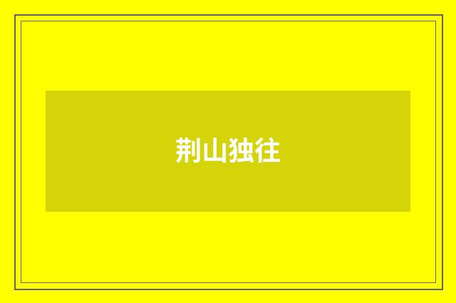 荆山独往