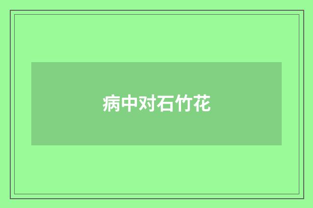 病中对石竹花