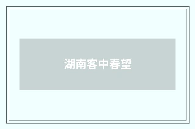 湖南客中春望