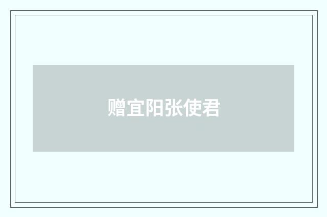 赠宜阳张使君
