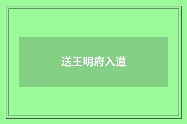送王明府入道