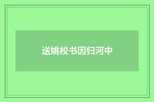 送姚校书因归河中