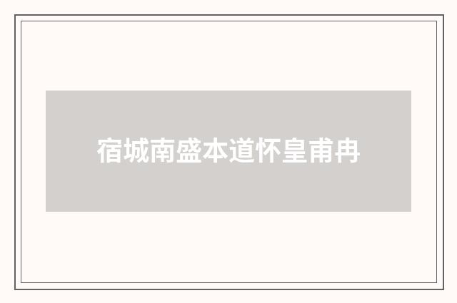 宿城南盛本道怀皇甫冉