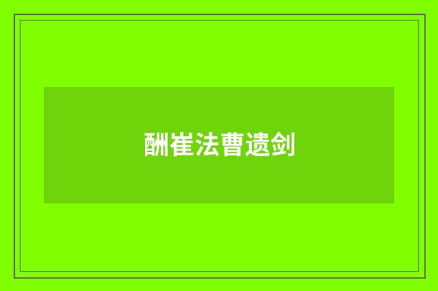 酬崔法曹遗剑