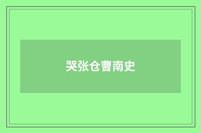哭张仓曹南史