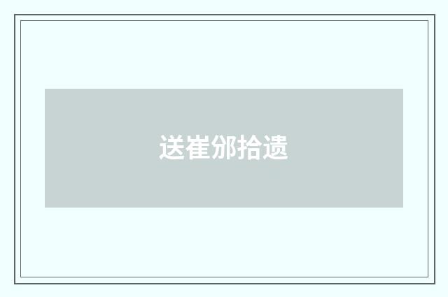 送崔邠拾遗