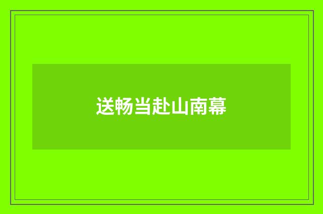 送畅当赴山南幕