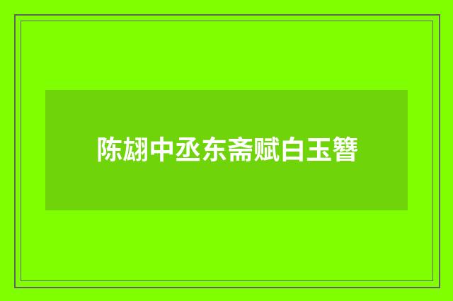 陈翃中丞东斋赋白玉簪