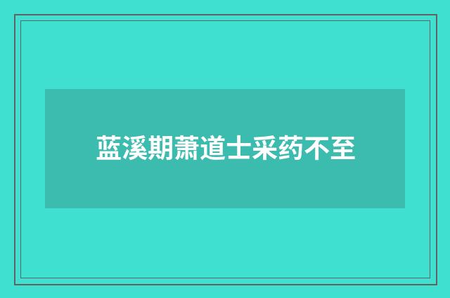 蓝溪期萧道士采药不至