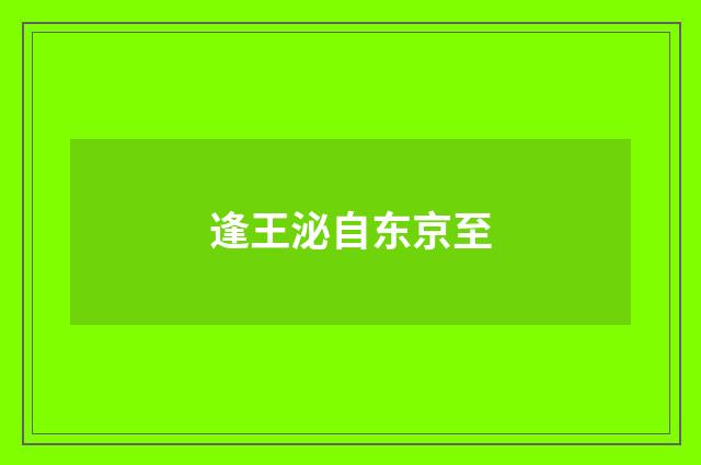 逢王泌自东京至