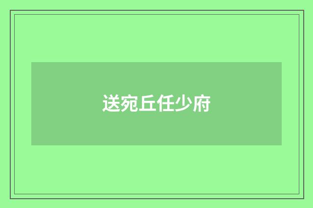 送宛丘任少府