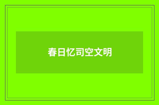 春日忆司空文明