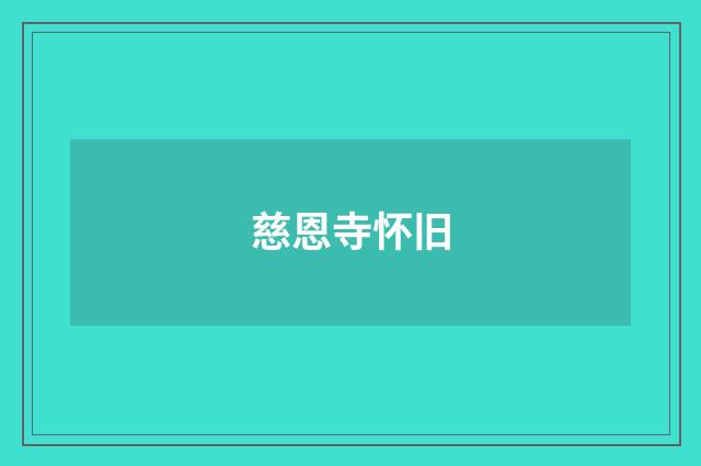 慈恩寺怀旧