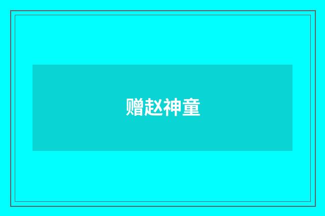 赠赵神童