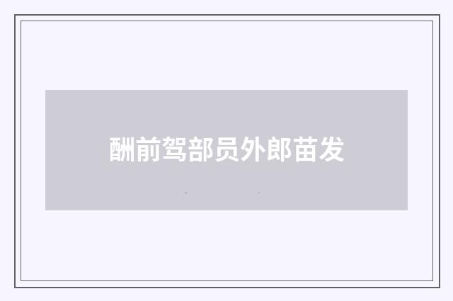 酬前驾部员外郎苗发