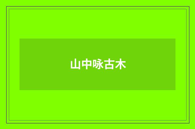 山中咏古木