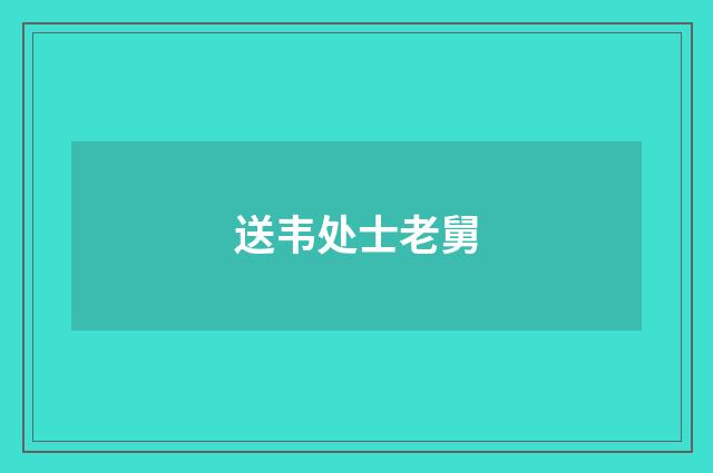 送韦处士老舅
