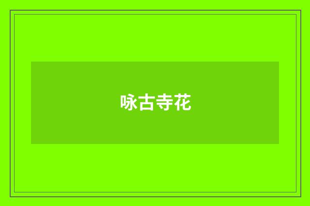 咏古寺花