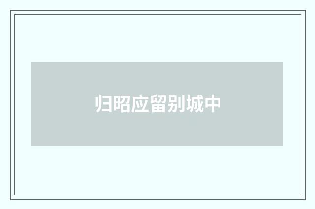 归昭应留别城中