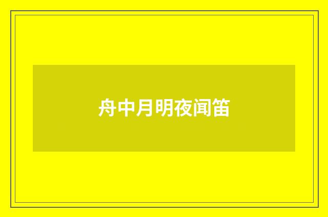 舟中月明夜闻笛