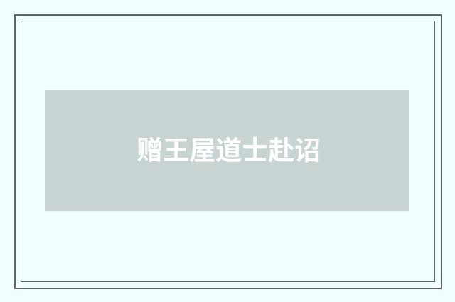 赠王屋道士赴诏