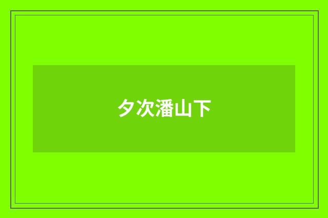 夕次潘山下
