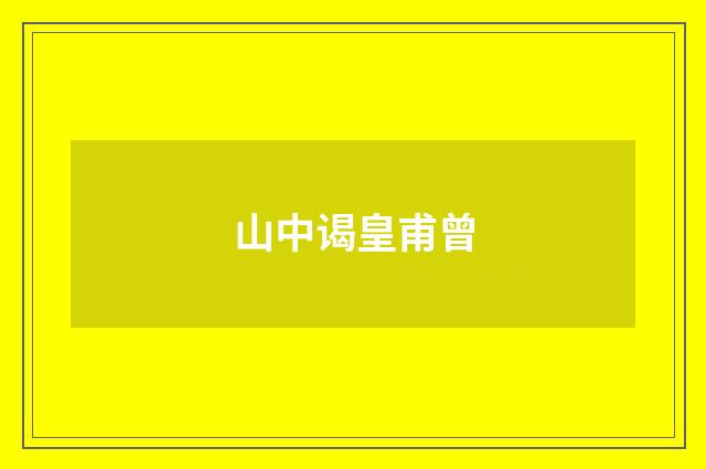 山中谒皇甫曾