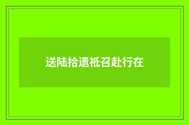 送陆拾遗祗召赴行在