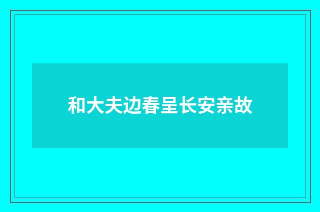 和大夫边春呈长安亲故