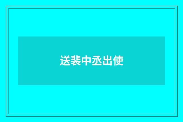 送裴中丞出使