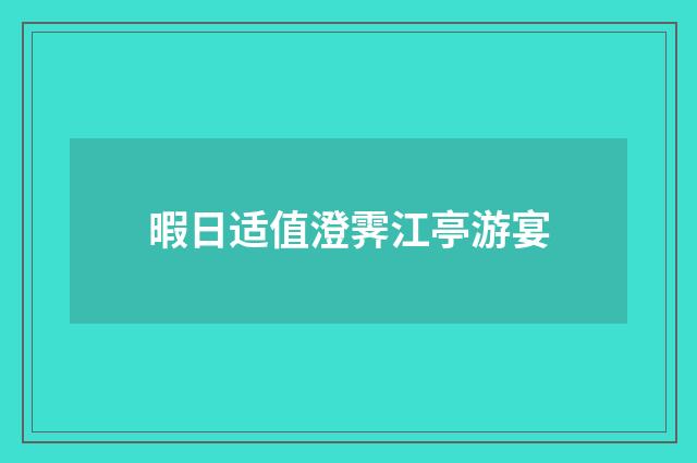 暇日适值澄霁江亭游宴