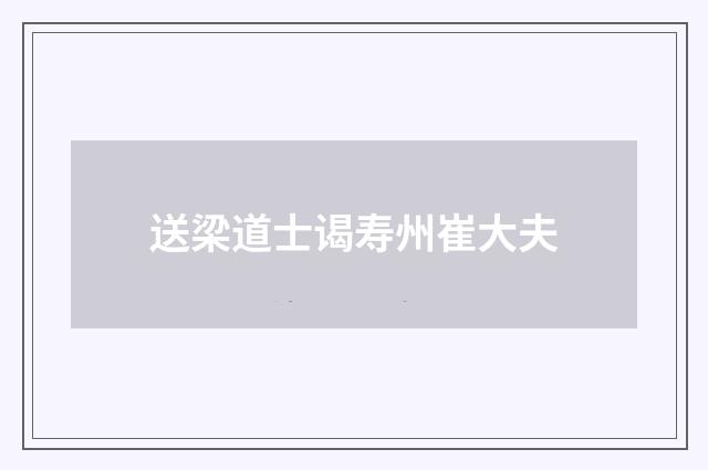 送梁道士谒寿州崔大夫