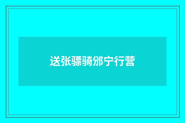 送张骠骑邠宁行营