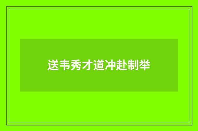 送韦秀才道冲赴制举