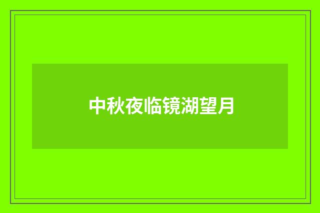 中秋夜临镜湖望月