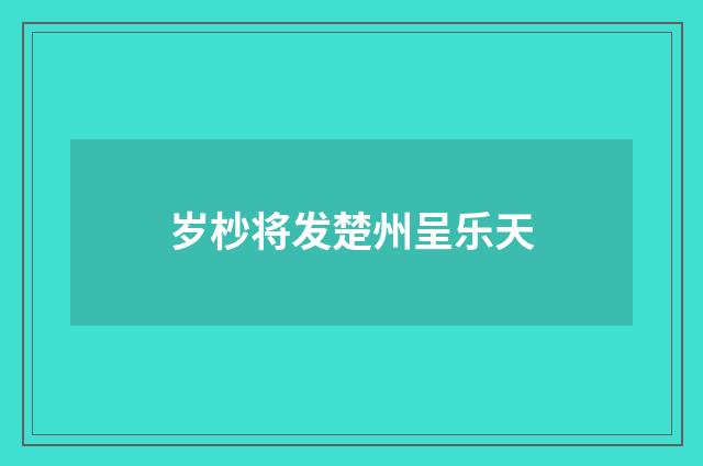 岁杪将发楚州呈乐天