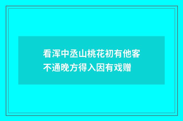 看浑中丞山桃花初有他客不通晚方得入因有戏赠