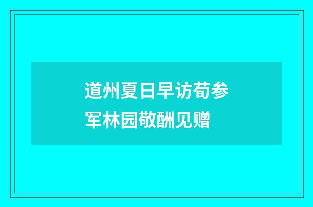 道州夏日早访荀参军林园敬酬见赠