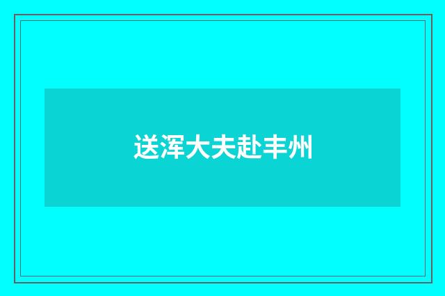 送浑大夫赴丰州