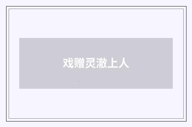 戏赠灵澈上人