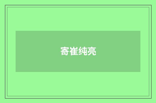 寄崔纯亮