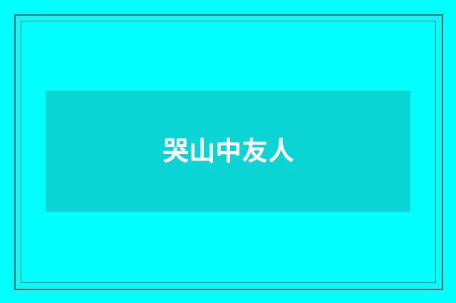 哭山中友人