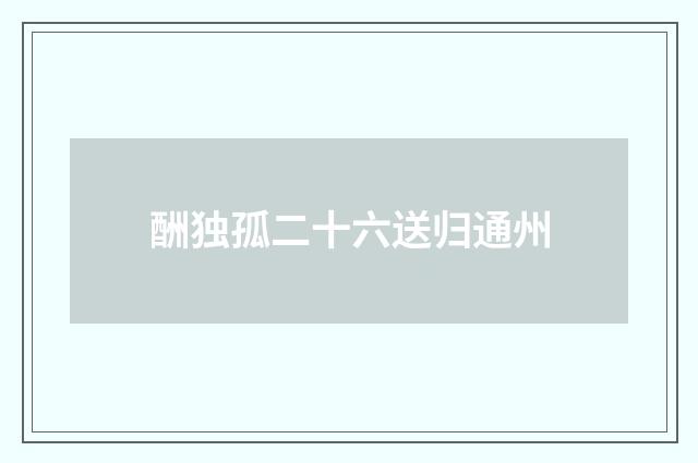 酬独孤二十六送归通州
